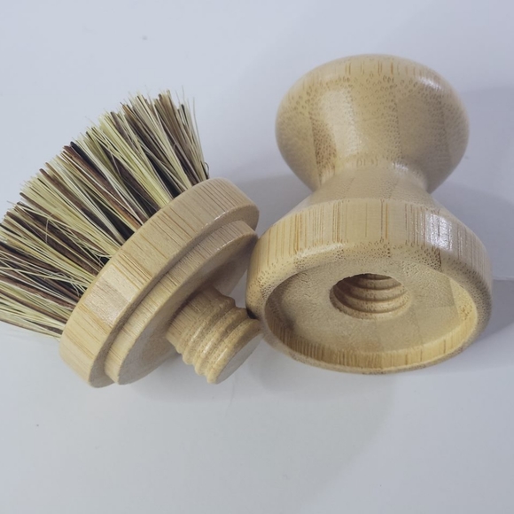 Natural eco friendly sisal bamboo dish brush with interchangeable heads - Picture 2 of 9